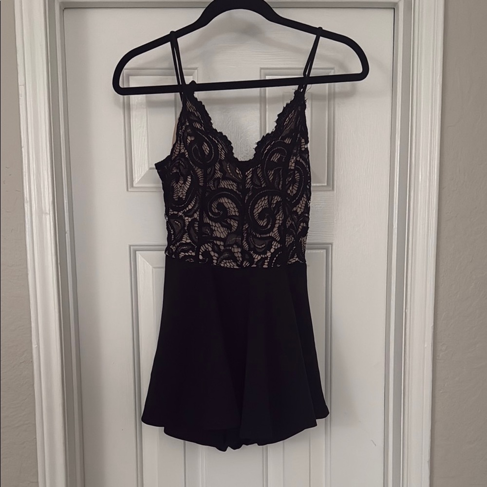 Black lace romper